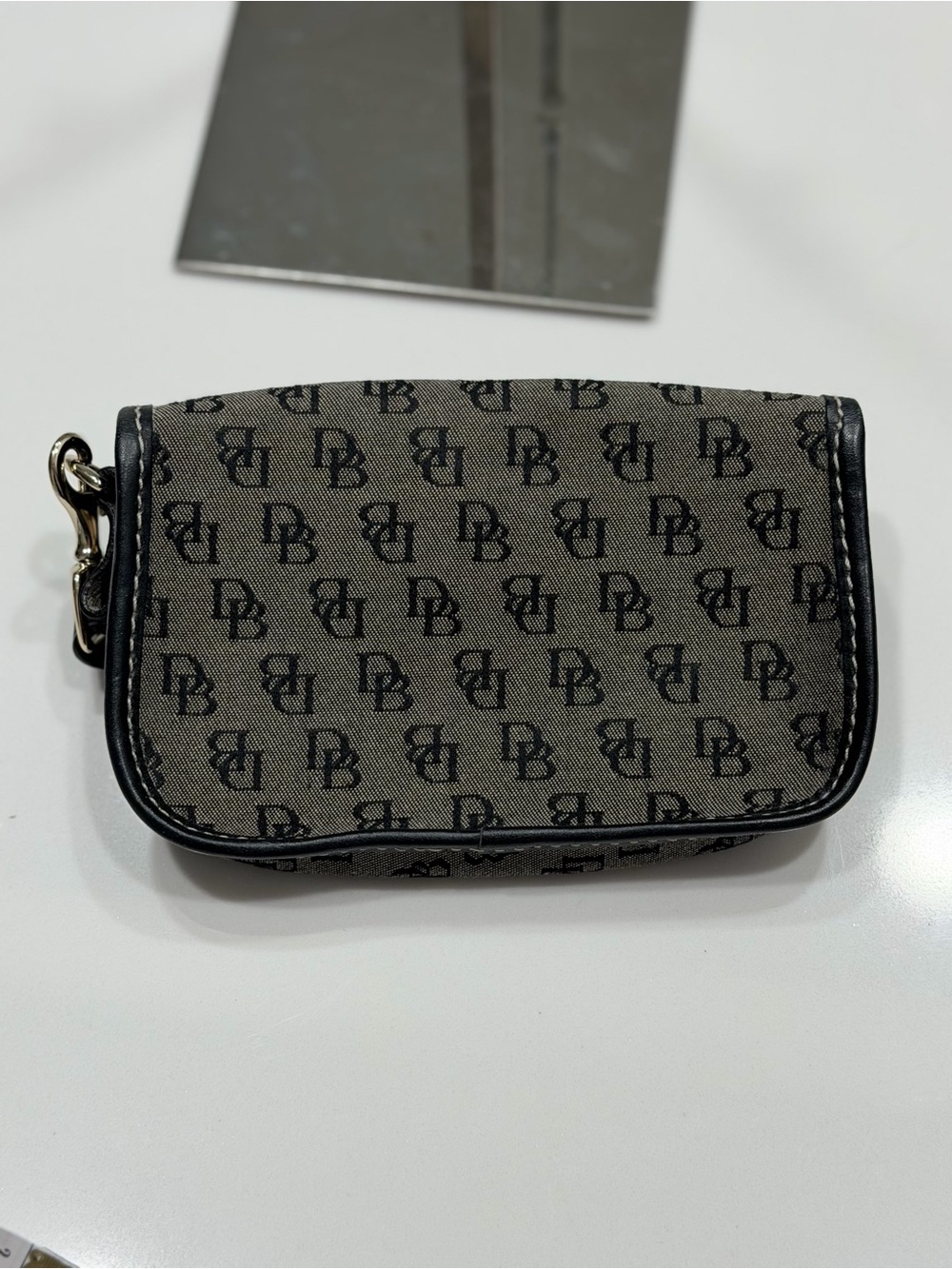 Dooney & Bourke Monogram Gray Wristlet - Picture 2 of 7